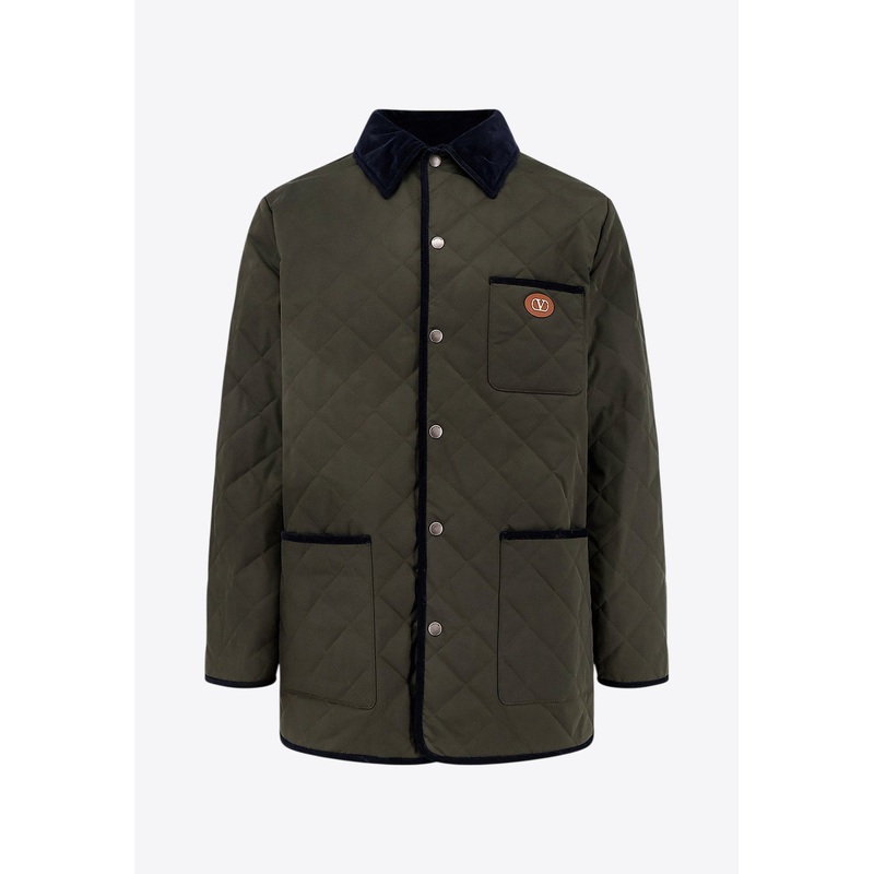 VLogo Patch Quilted Jacket Olive mrtwit_IT 46