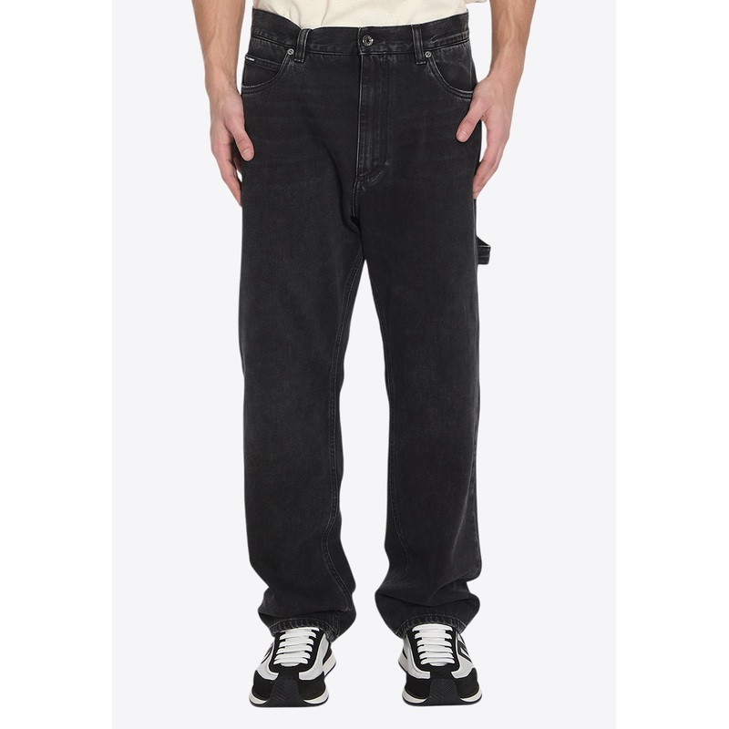 Wide-Leg Washed Jeans Black mrtwit_IT 46
