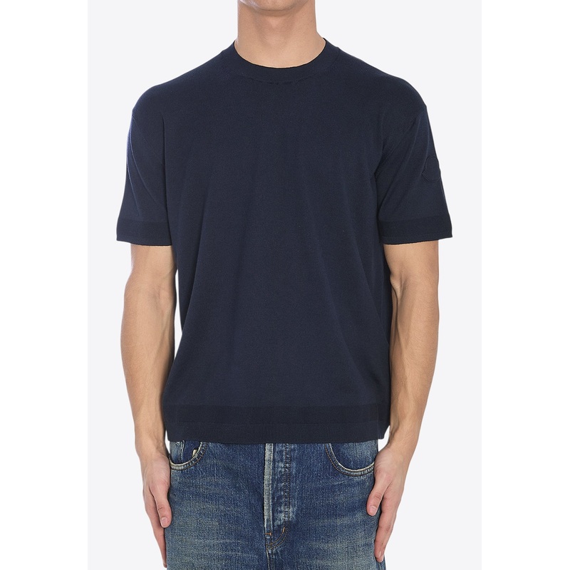 Basic Crewneck Knit T-shirt Blue mrtwstd_L
