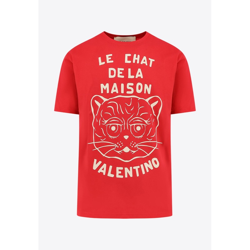 Le Chat De La Maison Printed T-shirt Raspberry mrtwstd_S
