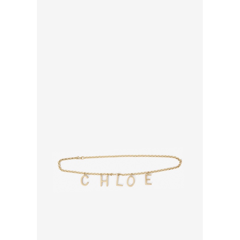 Logo Letters Jewelry Chain Belt Gold Onesize