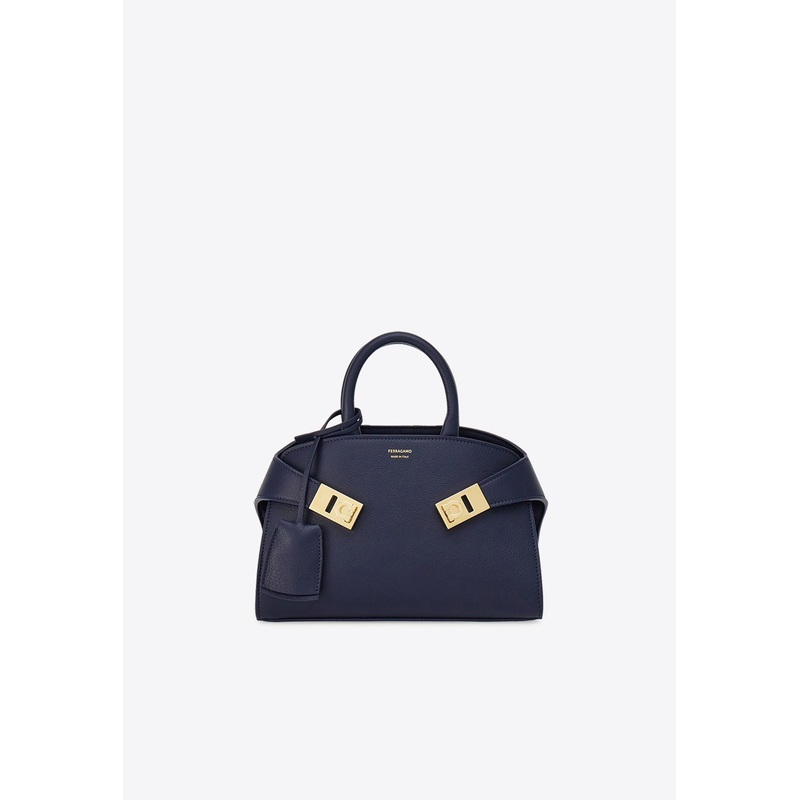 XS Hug Leather Top Handle Bag Midnight Blue Onesize