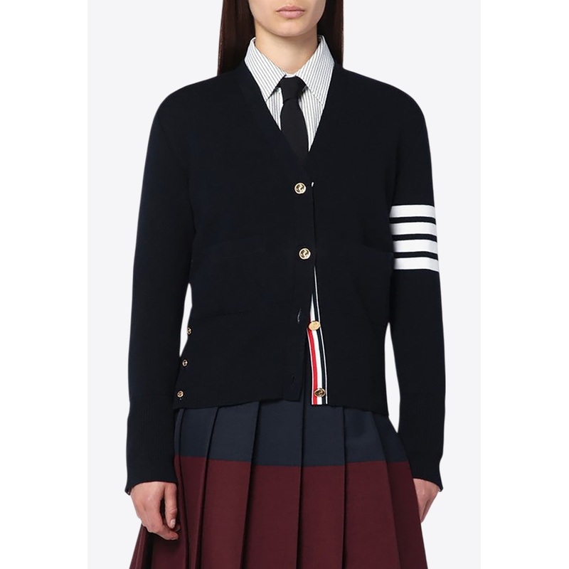 4-bar Stripes Wool Cardigan Navy wrtwit_IT 42