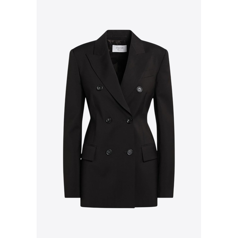 Adamo Double-Breasted Wool Blazer Brown wrtwit_IT 38