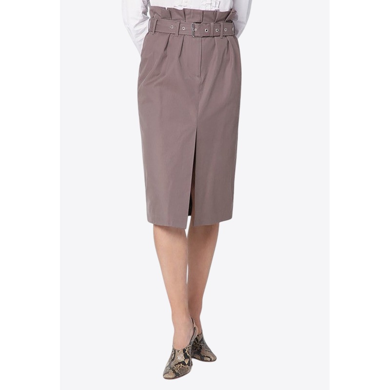 Belted Pencil Skirt Taupe wrtwfr_FR 36