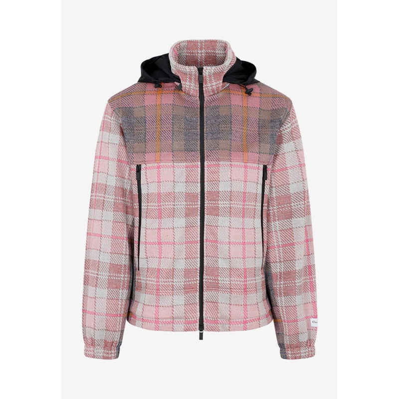 Checked Zip-Up Jacket Pink mrtwstd_L