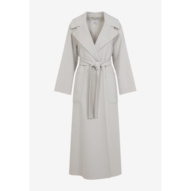 Doris Belted Wool Coat White wrtwit_IT 36