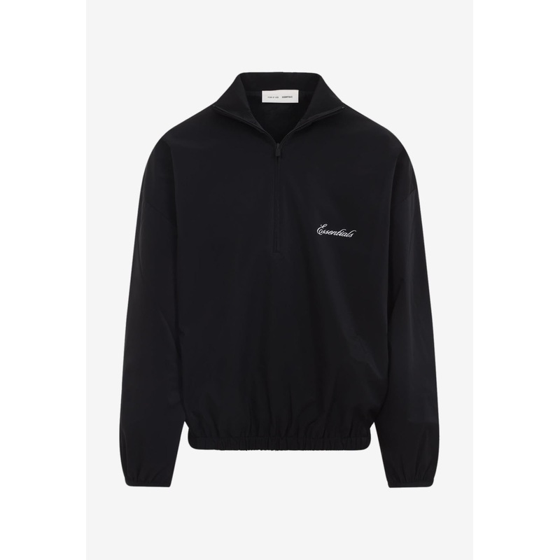 Logo Embroidered Half-Zip Sweatshirt Black mrtwstd_S