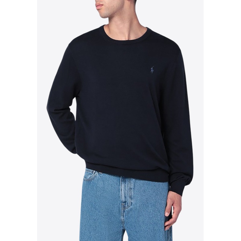 Logo Embroidered Sweatshirt Navy mrtwstd_S