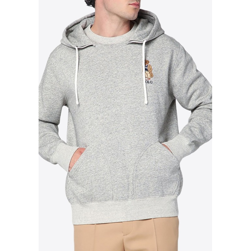 Polo Bear and Logo Hooded Sweatshirt Gray mrtwstd_S