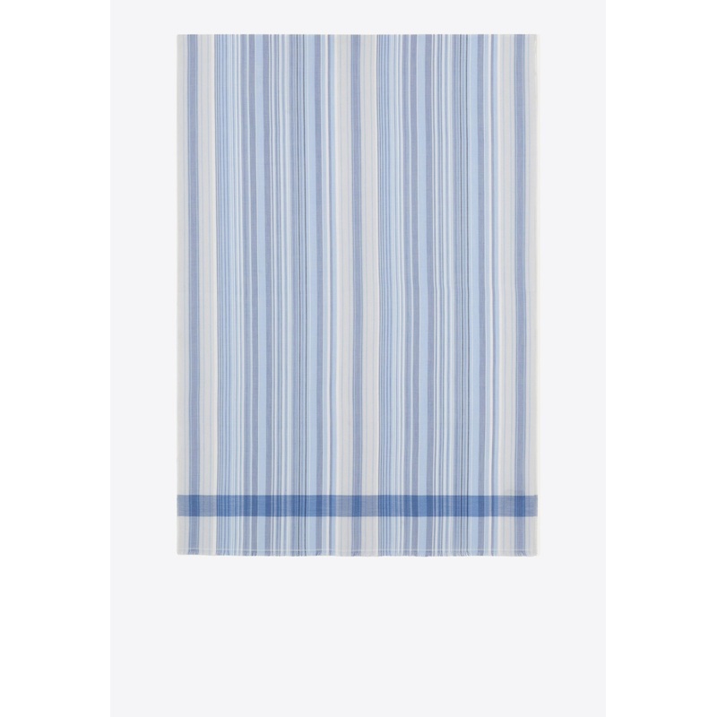 Stripe Pattern Scarf Light Blue Onesize