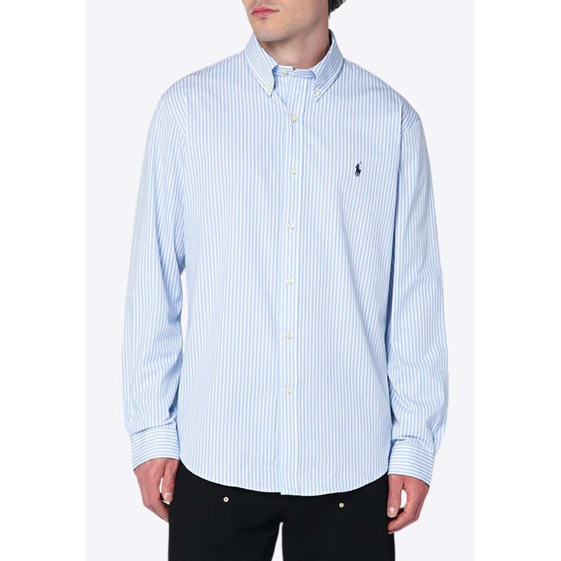 Striped Oxford Long-Sleeved Shirt Light Blue mrtwstd_S
