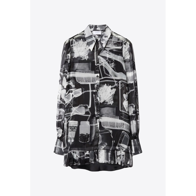 X-ray Print Mini Shirt Dress Multicolor wrtwit_IT 40