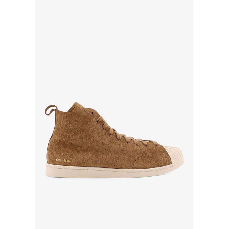 X Wales Bonner Hi Suede High-Top Sneakers Brown mshoesuk_UK 4