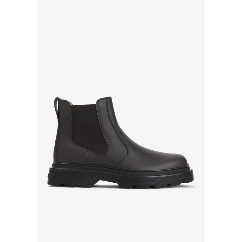 Leather Chelsea Boots Gray mshoesuk_UK 7