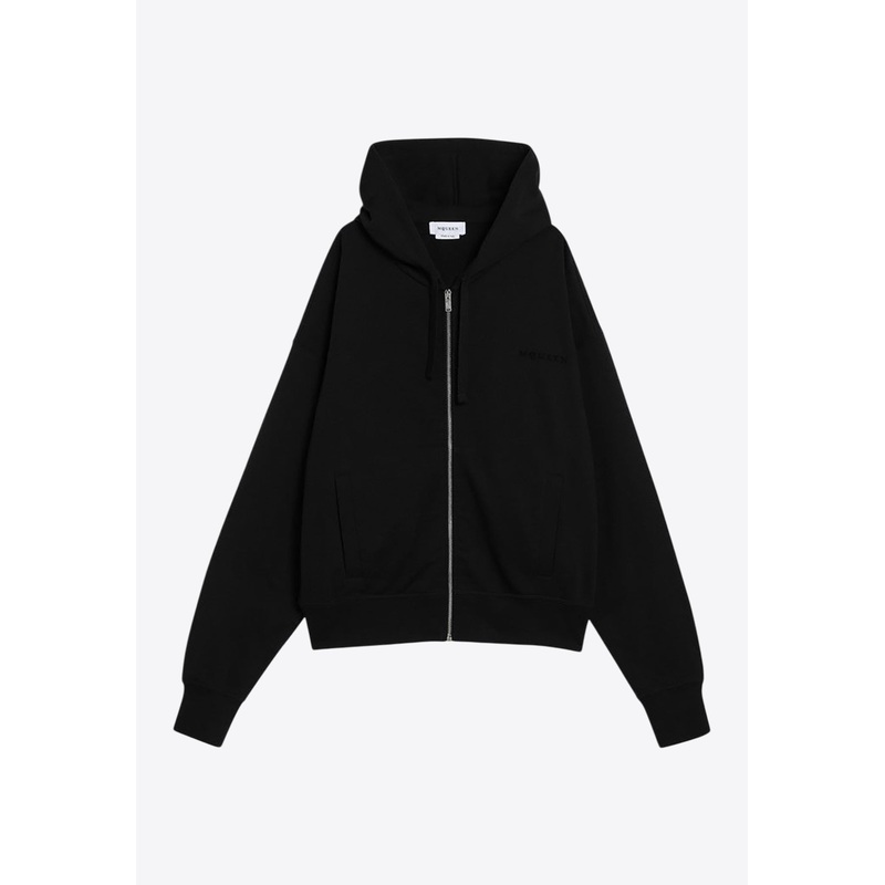Logo Zip-Up Hooded Sweatshirt Black mrtwstd_S