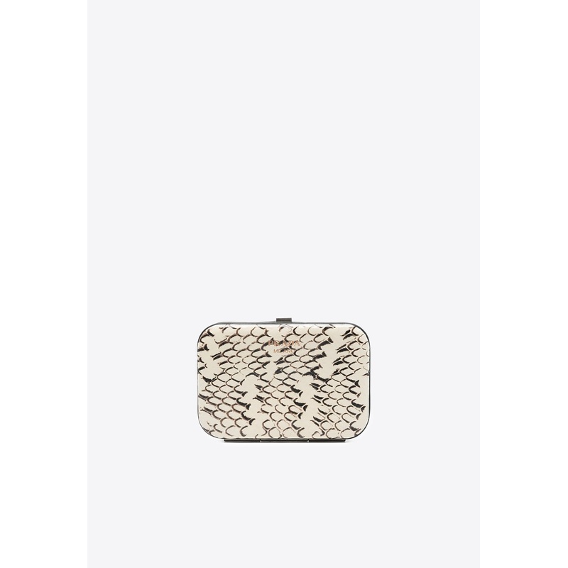 Snakeskin Rigid Cardholder Beige Onesize