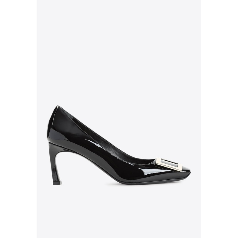Trompette 70 Metal Buckle Pumps in Patent Leather Black wshoeseu_EU 37