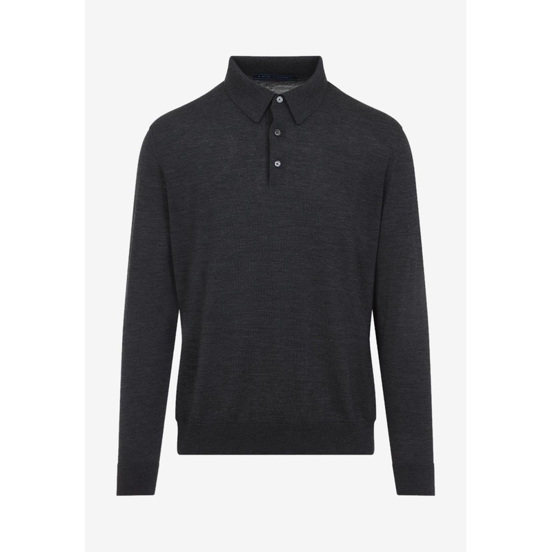 Wool Polo Sweater Gray mrtwstd_S