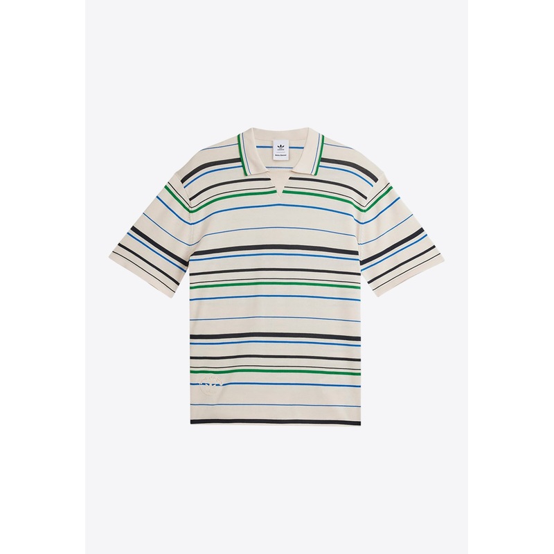 X Wales Bonner Striped Polo T-shirt White mrtwstd_M