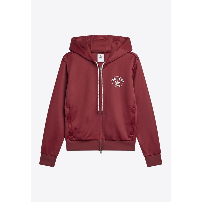 X Wales Bonner Zip-Up Hooded Sweatshirt Bordeaux mrtwstd_S