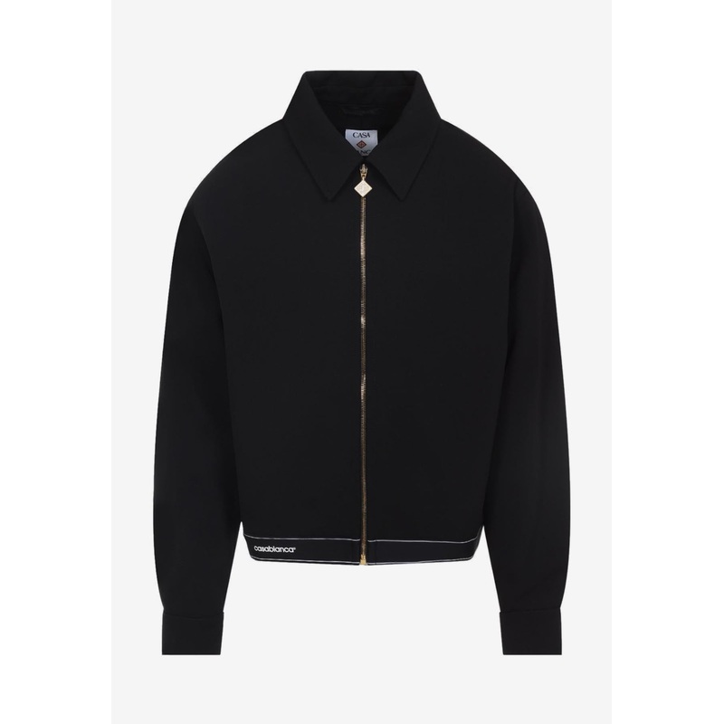 Zip-Up Wool Bomber Jacket Black mrtwit_IT 48