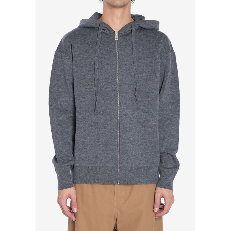 Anagram Zip-Up Hooded Sweatshirt Gray mrtwstd_S