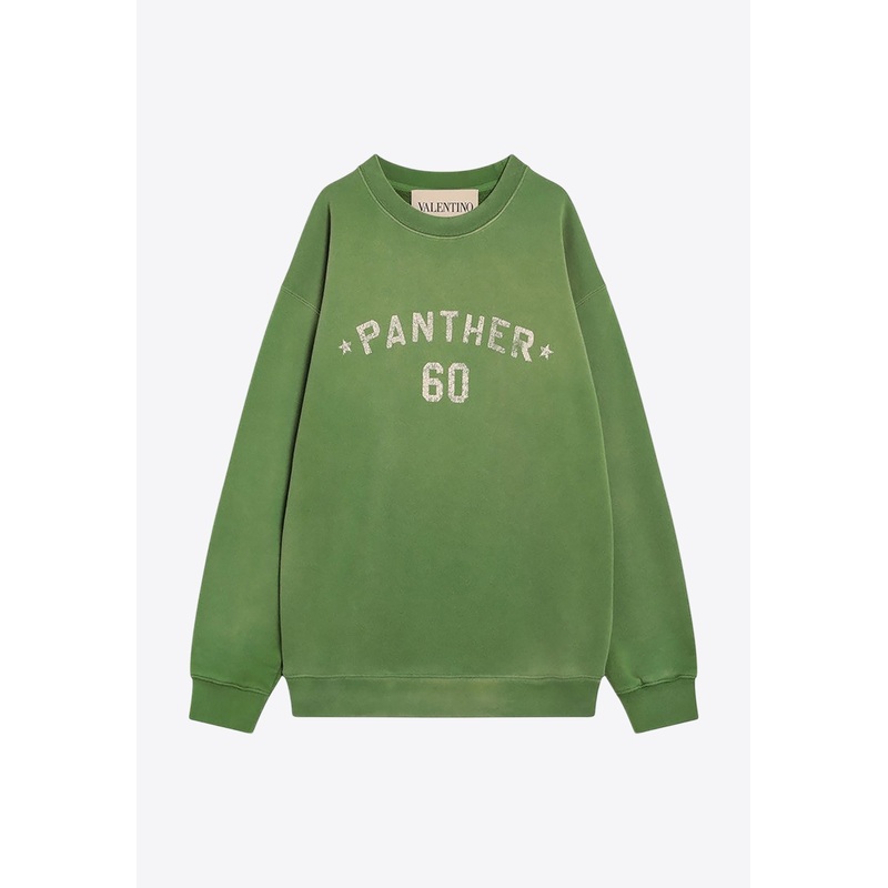 Chez Logo Vintage-Effect Sweatshirt Green mrtwstd_S