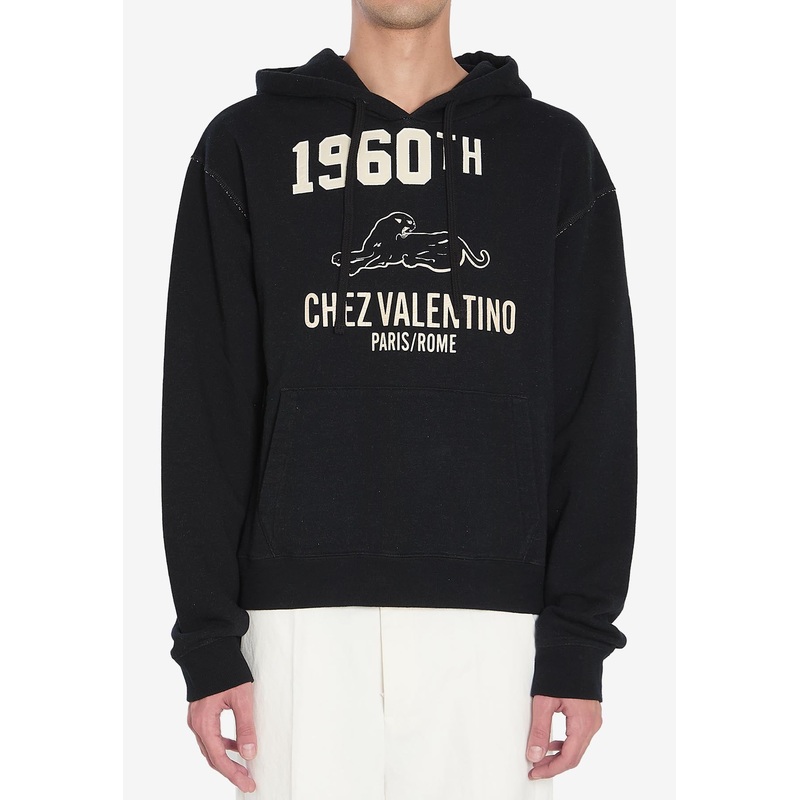 Chez Logo Vintage Hooded Sweatshirt Black mrtwstd_M