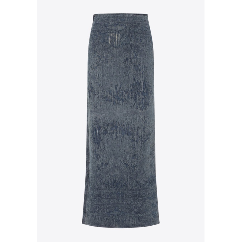 De-Megan Slim Maxi Skirt Blue wrtwstd_XS
