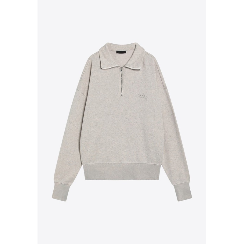 Essential Half-Zip Sweatshirt Beige mrtwstd_M