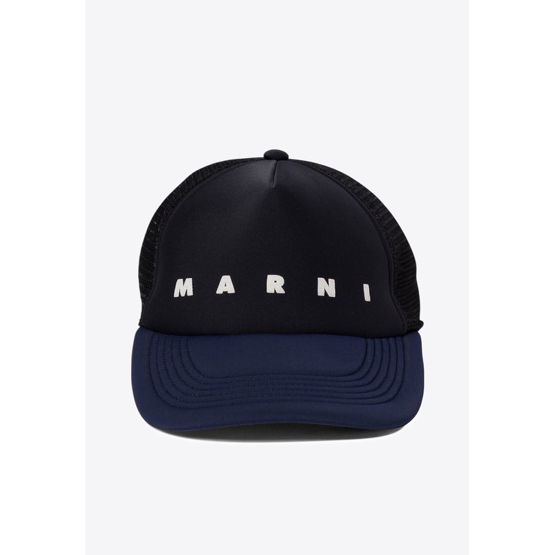 Logo Print Baseball Cap Blue L