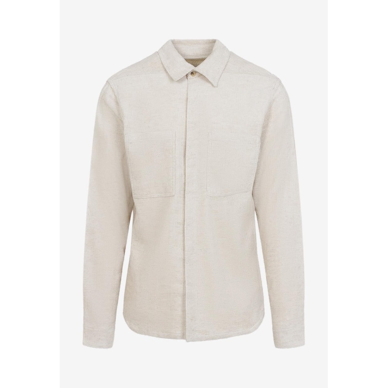 Long-Sleeved Button-Up Shirt Beige mrtwit_IT 48