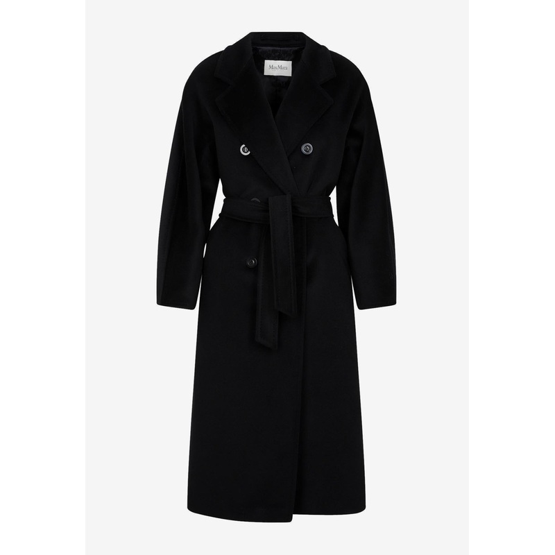Madame Double-Breasted Wool Coat Black wrtwit_IT 34