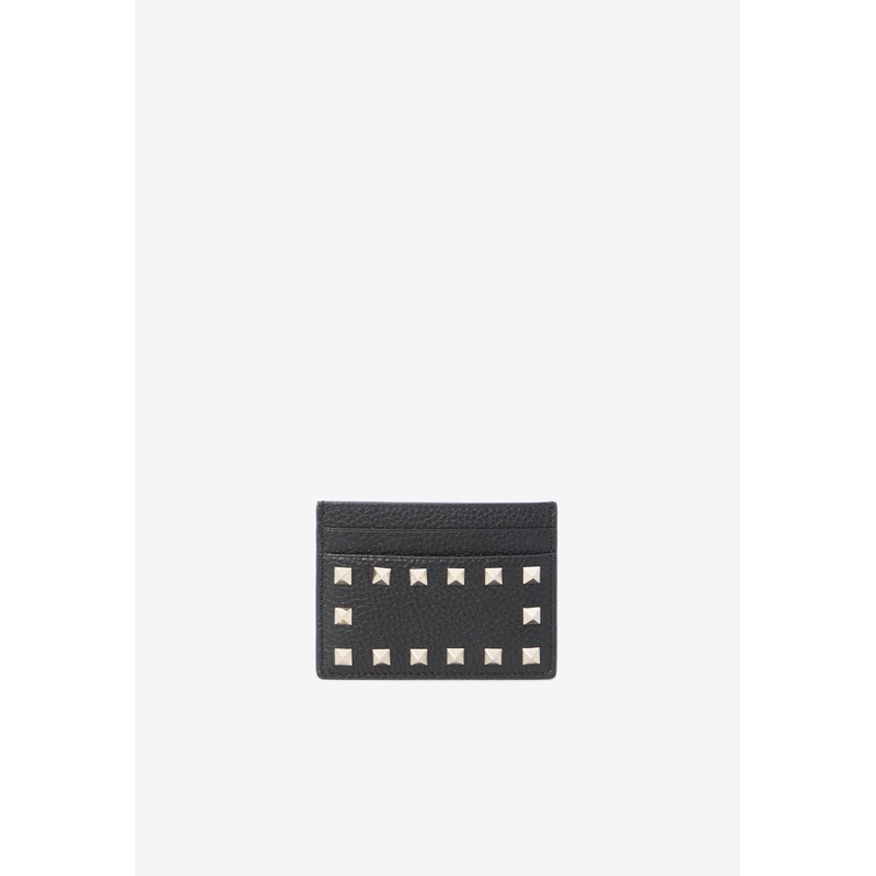 Rockstud Leather Cardholder Black Onesize