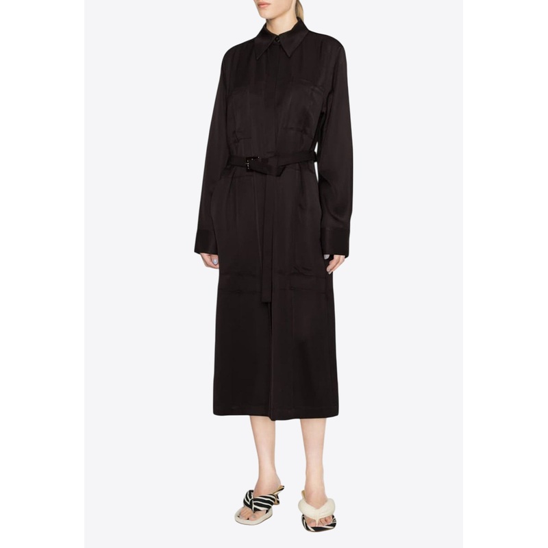 Single-Breasted Belted Coat Brown wrtwde_DE 36