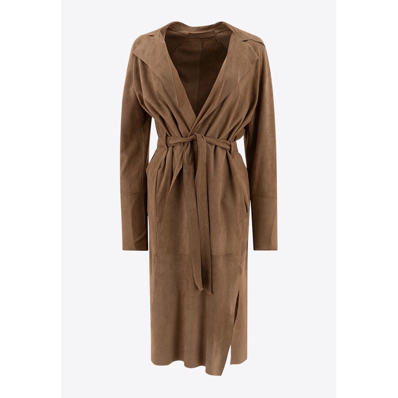 Suede Belted Long Coat Sand wrtwit_IT 42
