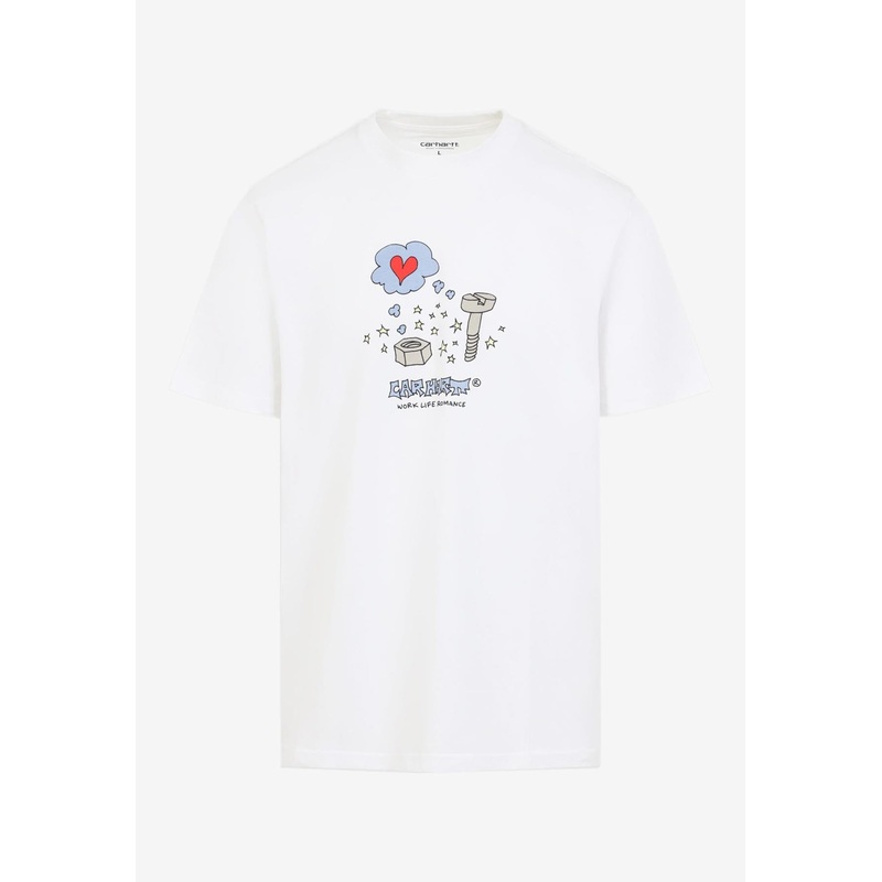Work Life Romance Crewneck T-shirt White mrtwstd_S