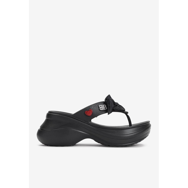 X Crocs Jibbitz Flatform Slippers Black wshoeseu_EU 37
