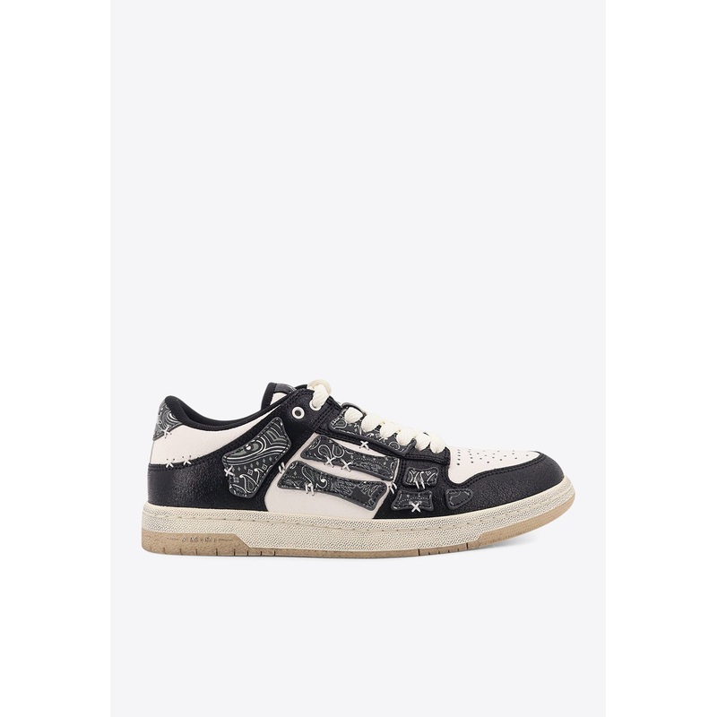 All-Over Bandana Motif Leather Sneakers Black mshoeseu_EU 40