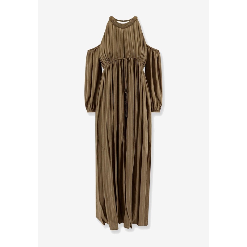 Allenatore Cold-Shoulder Striped Maxi Dress Green wrtwit_IT 40