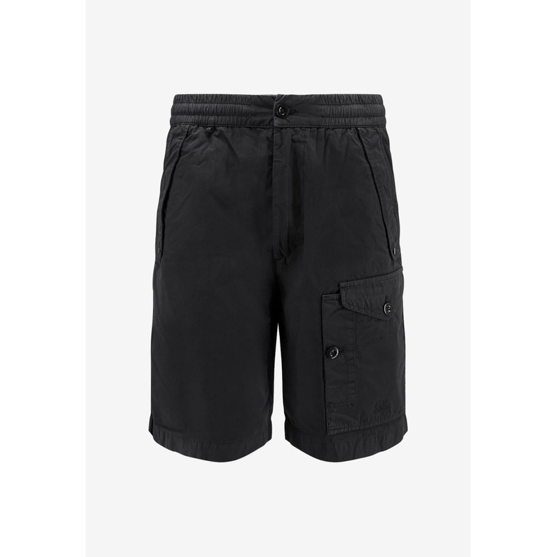 Elastic-Waistband Cargo Shorts Black mrtwit_IT 46