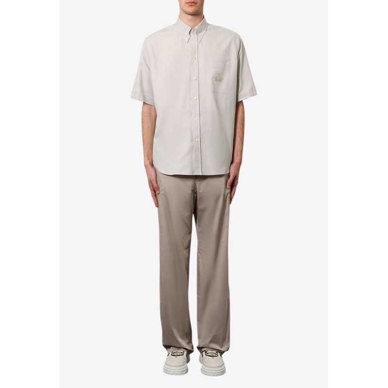 Embroidered Crest Oxford Shirt Cream mrtwstd_M