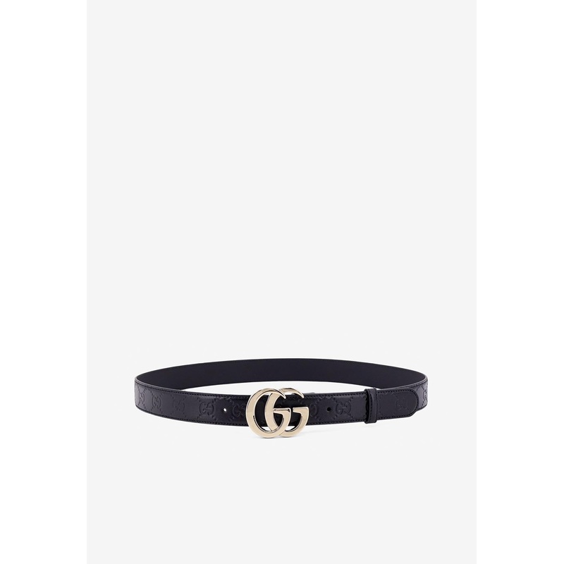 GG Milano Embossed Leather Belt Black 85