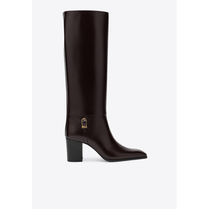 Julia 70 Calf Leather Knee-High Boots Burgundy wshoeseu_EU 36