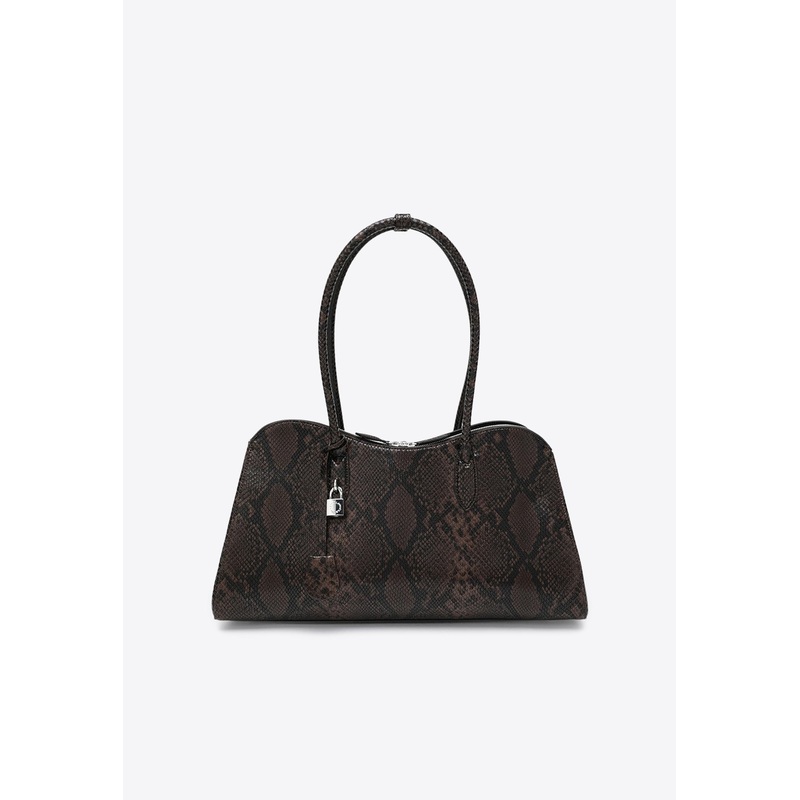 Ryder Snake Print Shoulder Bag Brown Onesize
