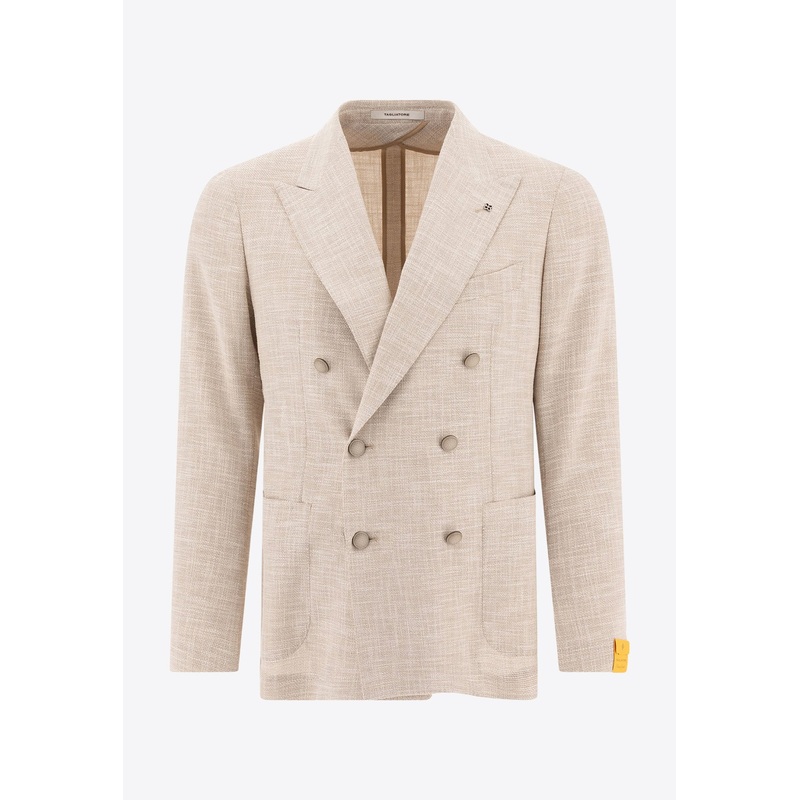 Wool Double-Breasted Blazer Beige mrtwit_IT 46