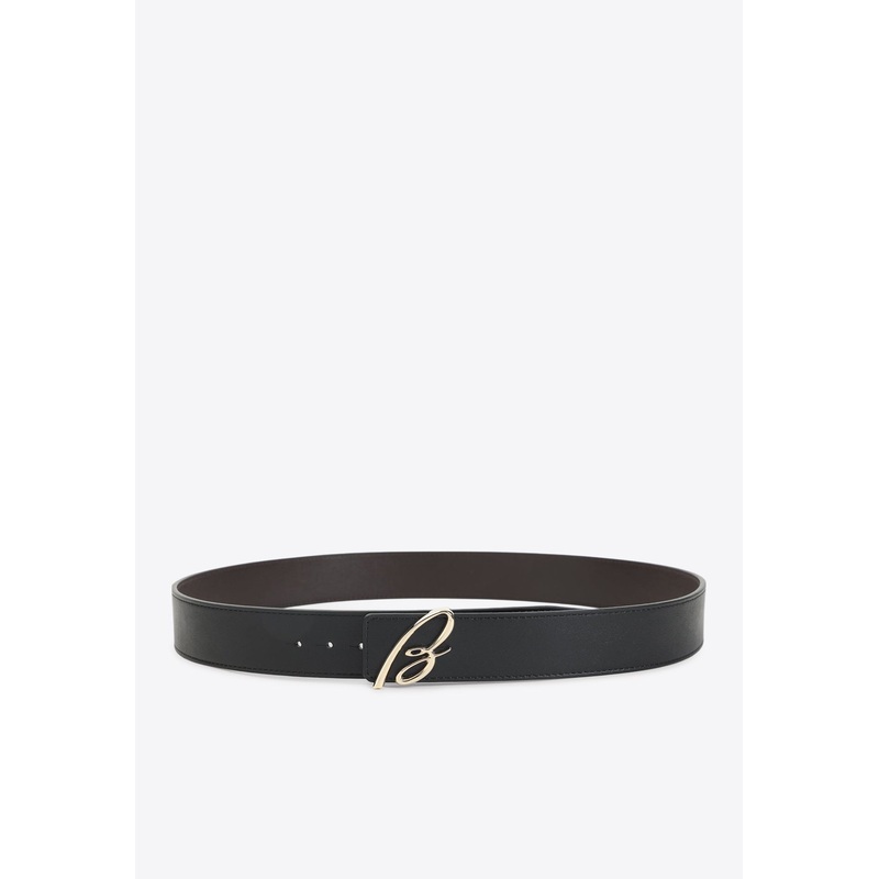 B Logo Reversible Leather Belt Black 105