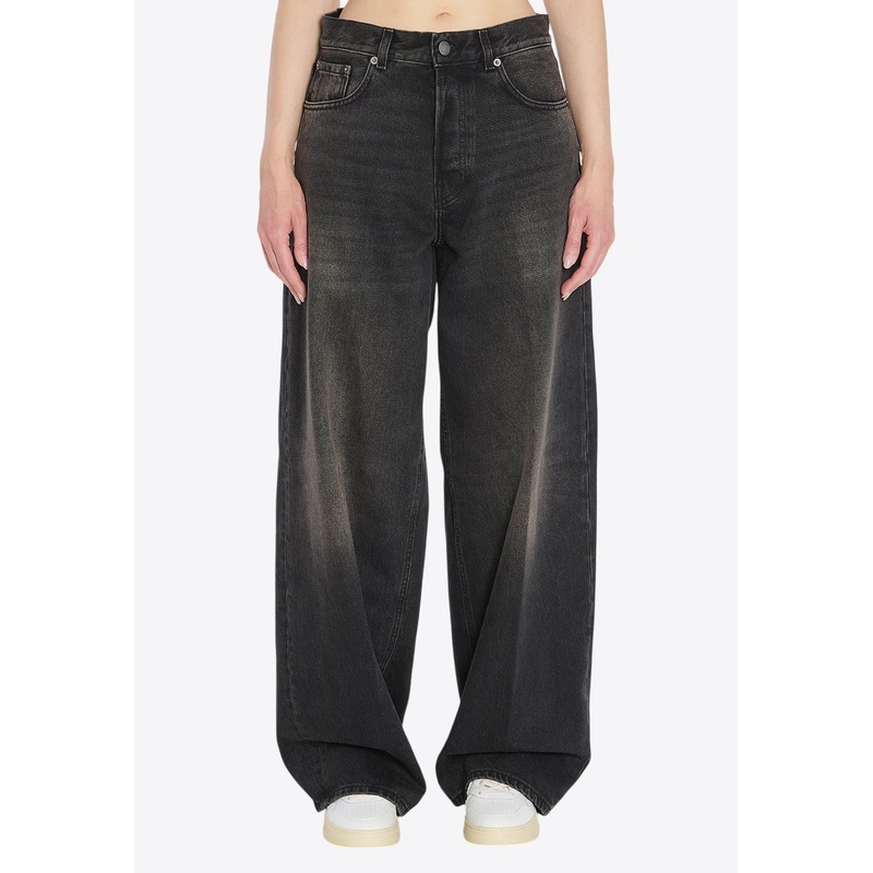 Bethany Wide-Leg Faded Jeans Black wrtwbottoms_24
