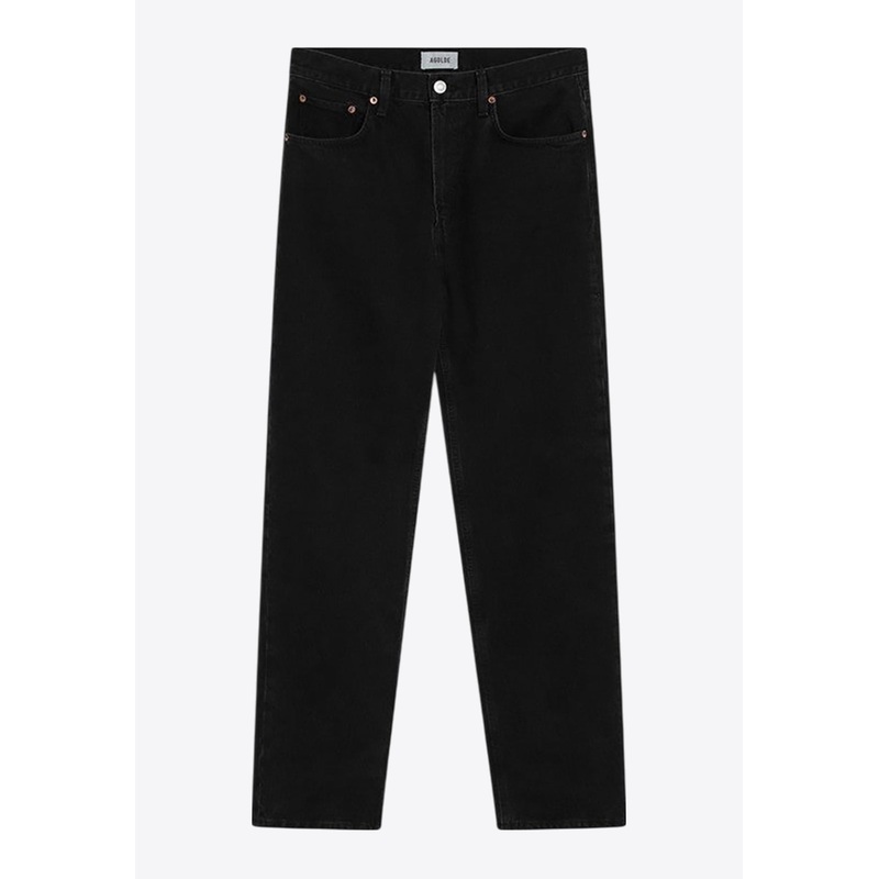 Classic Straight-Leg Jeans Black mrtwbottoms_29